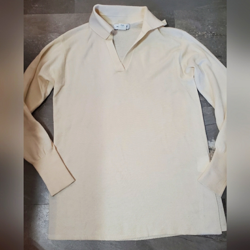 Club Monaco Ivory Cream Long Sleeve Pullover Shirt. Long Sweater. XS.